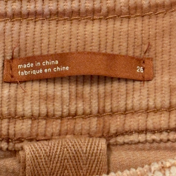 Anthropologie Pilcro Washed Pink Corduroy Pants Size 26 Straight Wide Leg Salmon - Picture 3 of 8
